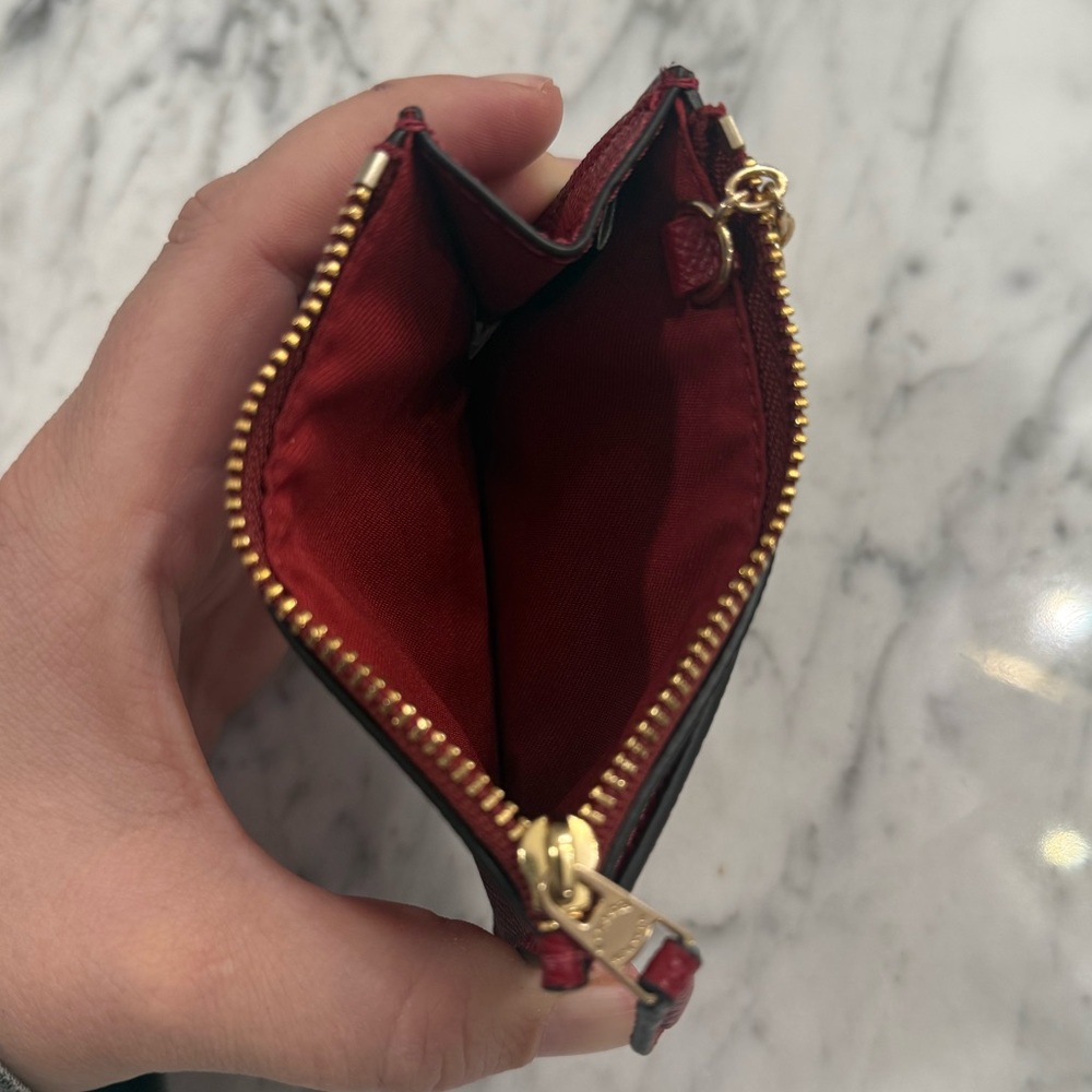 ❤️SOLD❤️ EXCELLENT NEW Coach Leather Mini Skinny ID Case Red Leather Key Pouch - Picture 4 of 7